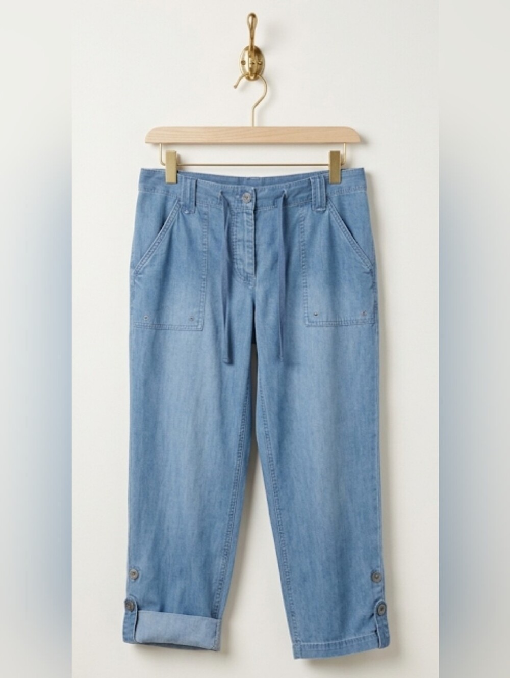 Liz Claiborne Drawstring Convertible Leg Denim Pants Size 10